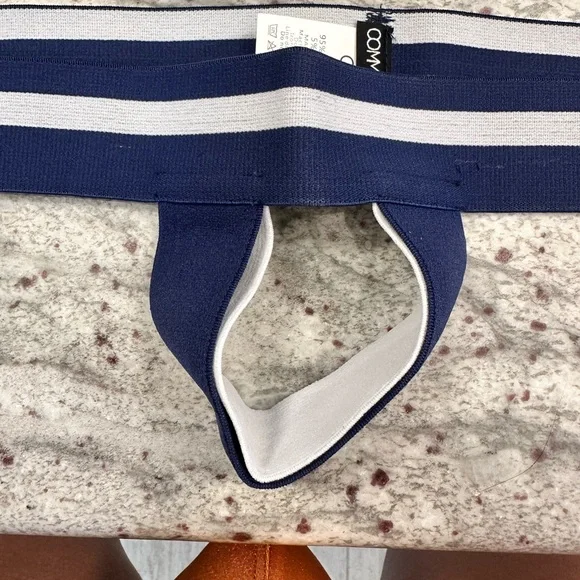 Men’s push-up jockstraps - Navy / WHITE - Picture 3 of 7